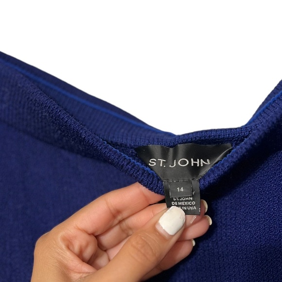 ✨ St. John Blue Knit Wide Leg Pull On Pants - Picture 2 of 4